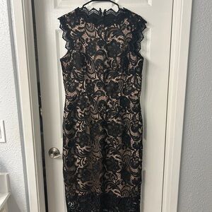 Dress the Population Black Lace Midi Dress